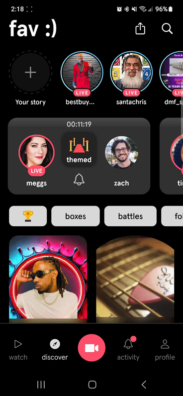 Discover page .gif