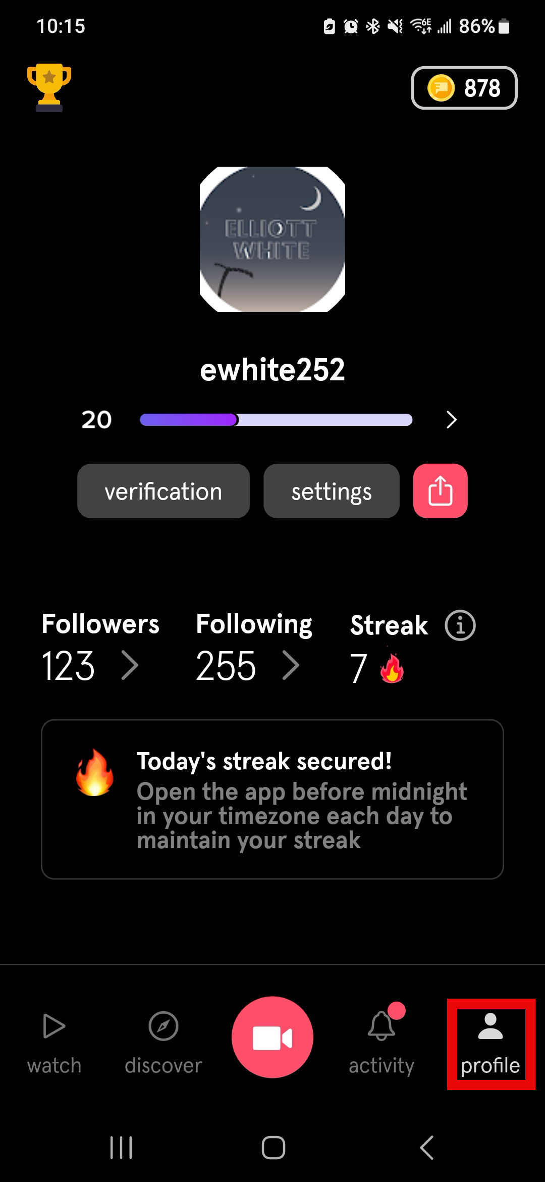 Tap Profile to manage your account.png